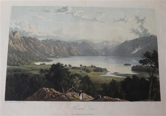Westall, William A.R.A. - Views of The Lake and of the Vale of Keswick, folio, half morocco, with 11 (of 12)